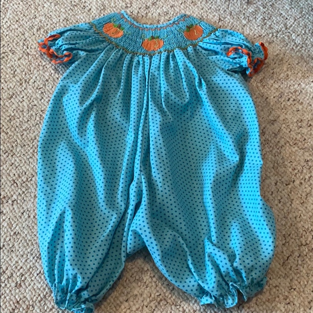 Pumpkin smocked jumper